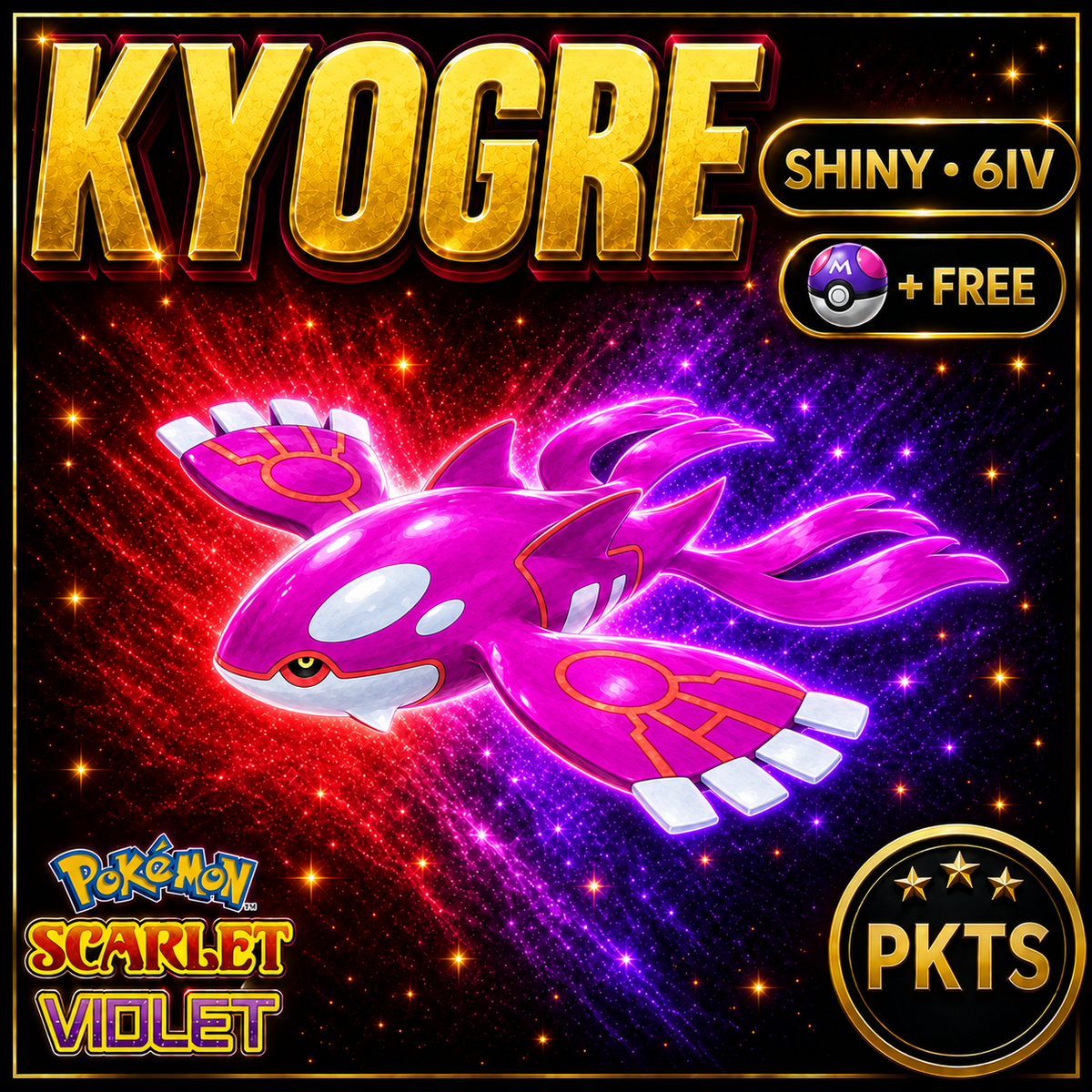 Shiny Kyogre 6IV Pokémon Scarlet Violet Link Trade | PKTS