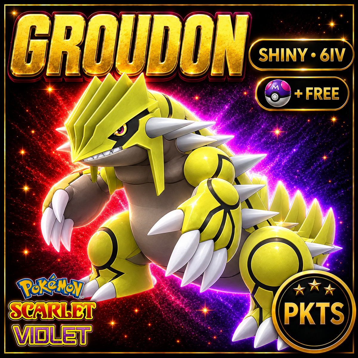 Shiny Groudon 6IV Pokémon Scarlet Violet Link Trade | PKTS