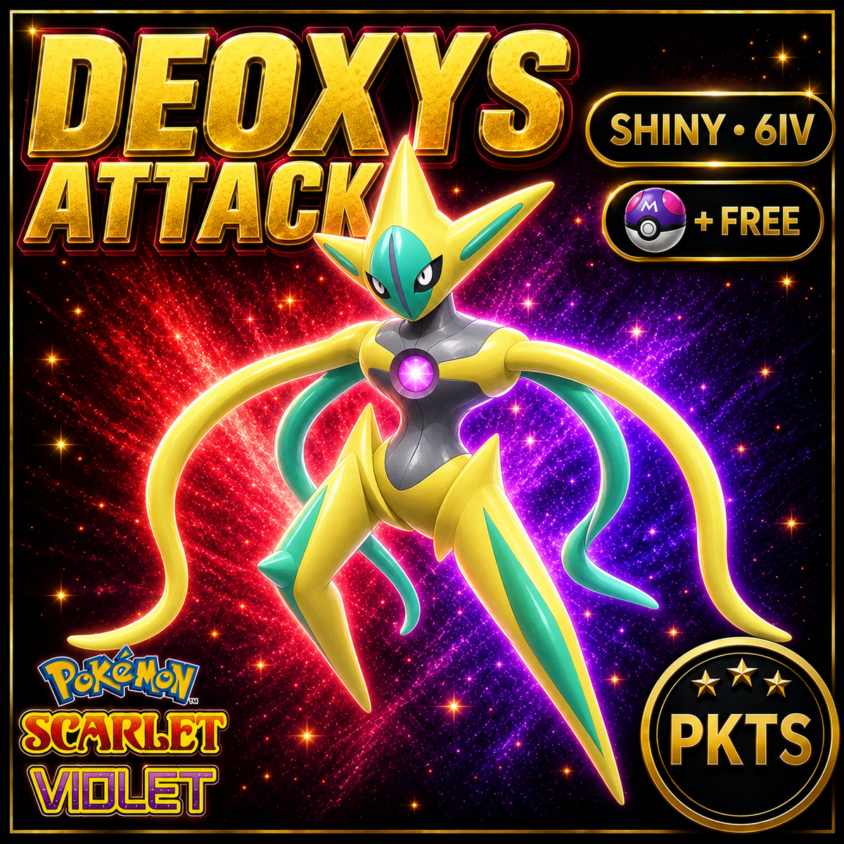 Shiny Deoxys Attack 6IV Pokémon Scarlet Violet Link Trade | PKTS