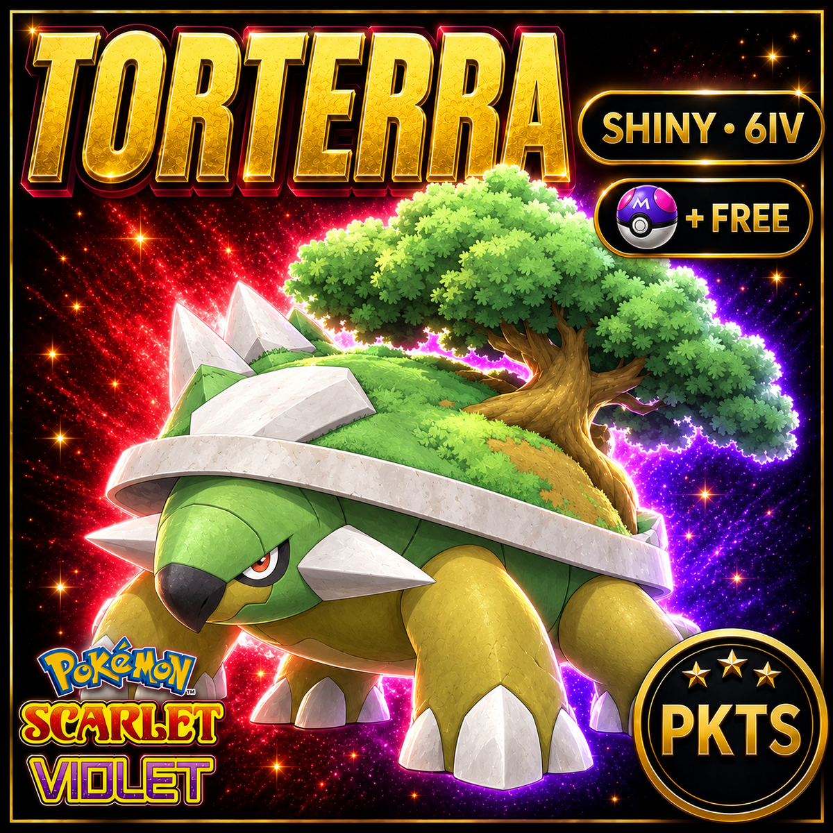 Shiny Torterra 6IV Pokémon Scarlet Violet Link Trade | PKTS