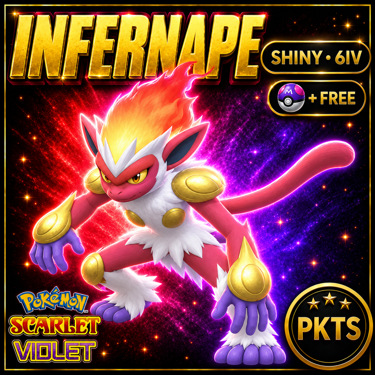 Shiny Infernape 6IV Pokémon Scarlet Violet Link Trade | PKTS