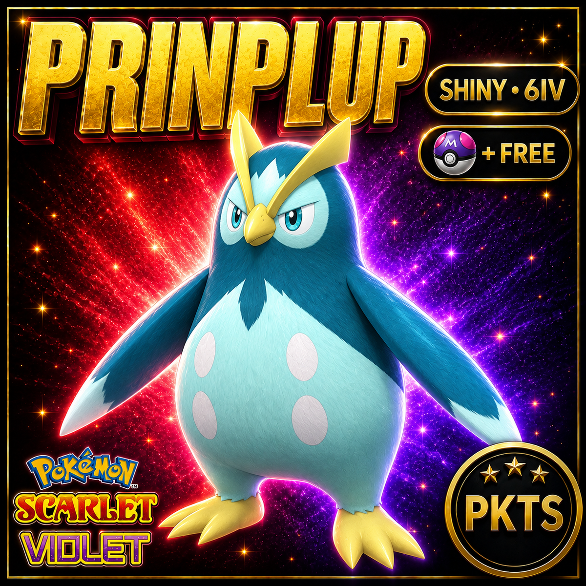 Shiny Prinplup 6IV Pokémon Scarlet Violet Link Trade | PKTS