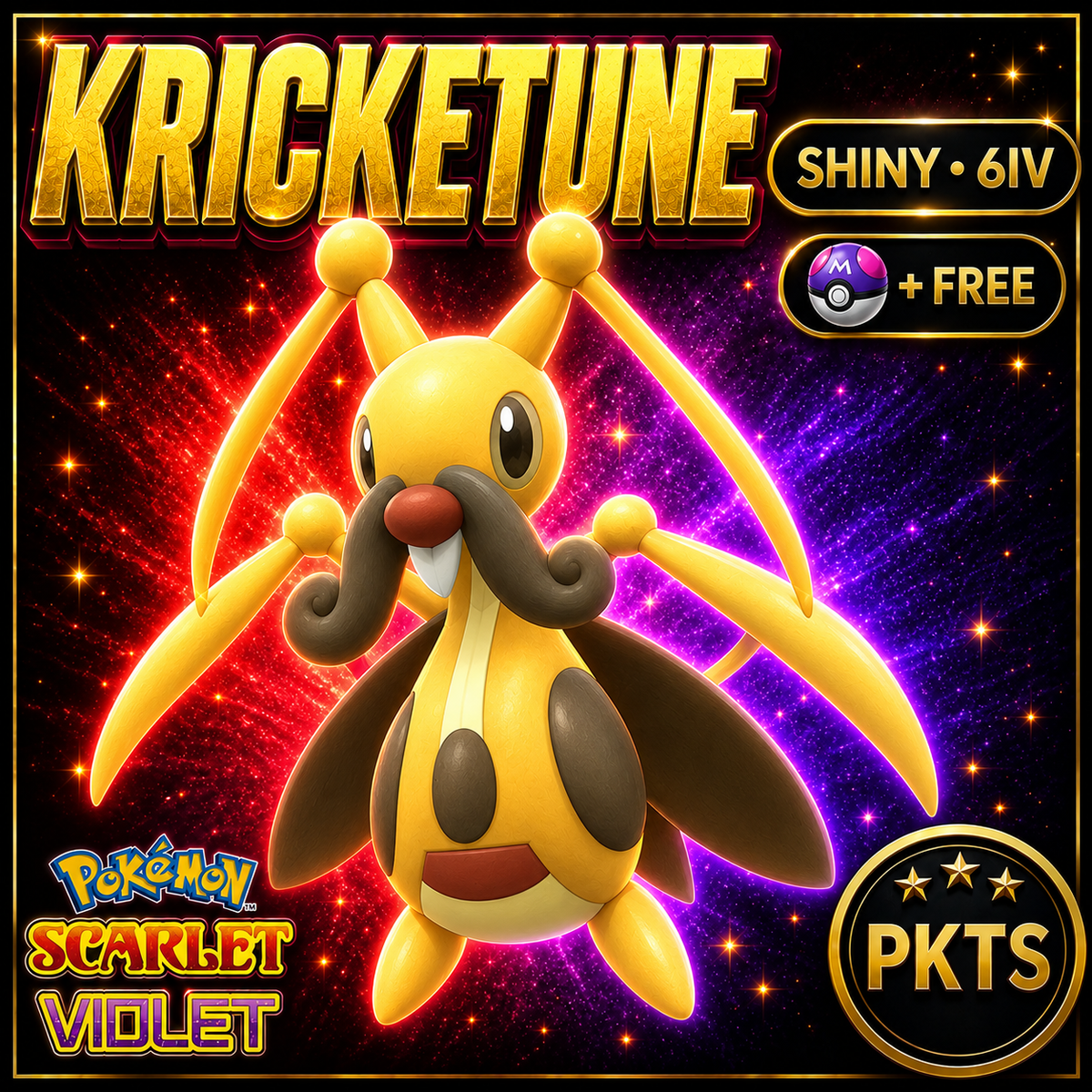 Shiny Kricketune 6IV Pokémon Scarlet Violet Link Trade | PKTS