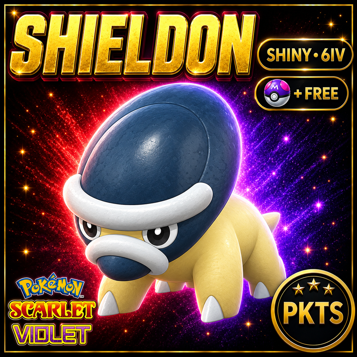 Shiny Shieldon 6IV Pokémon Scarlet Violet Link Trade | PKTS