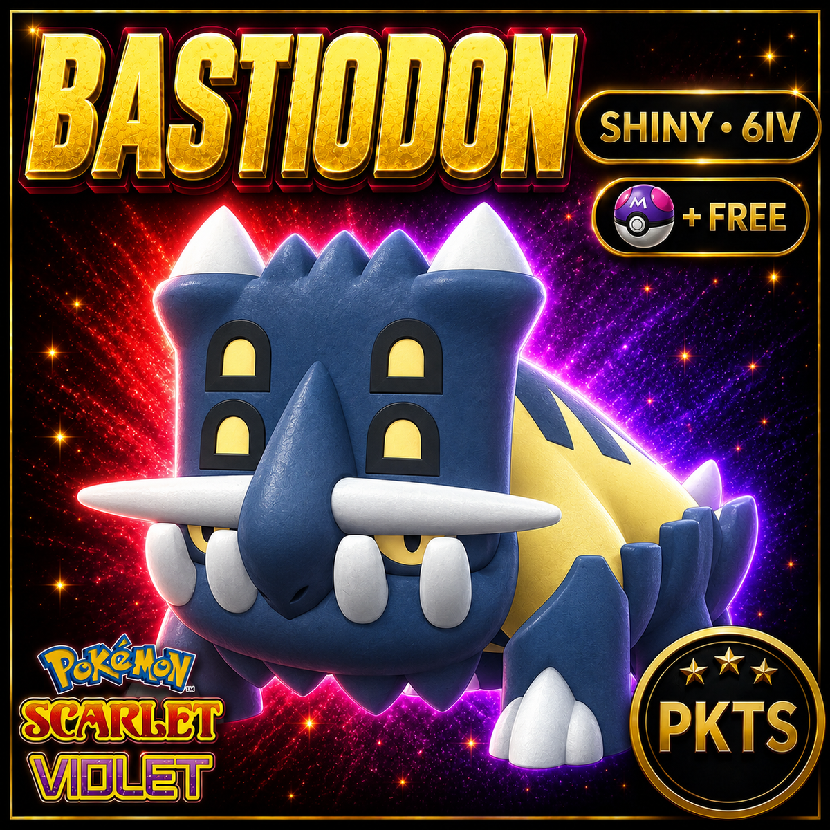 Shiny Bastiodon 6IV Pokémon Scarlet Violet Link Trade | PKTS