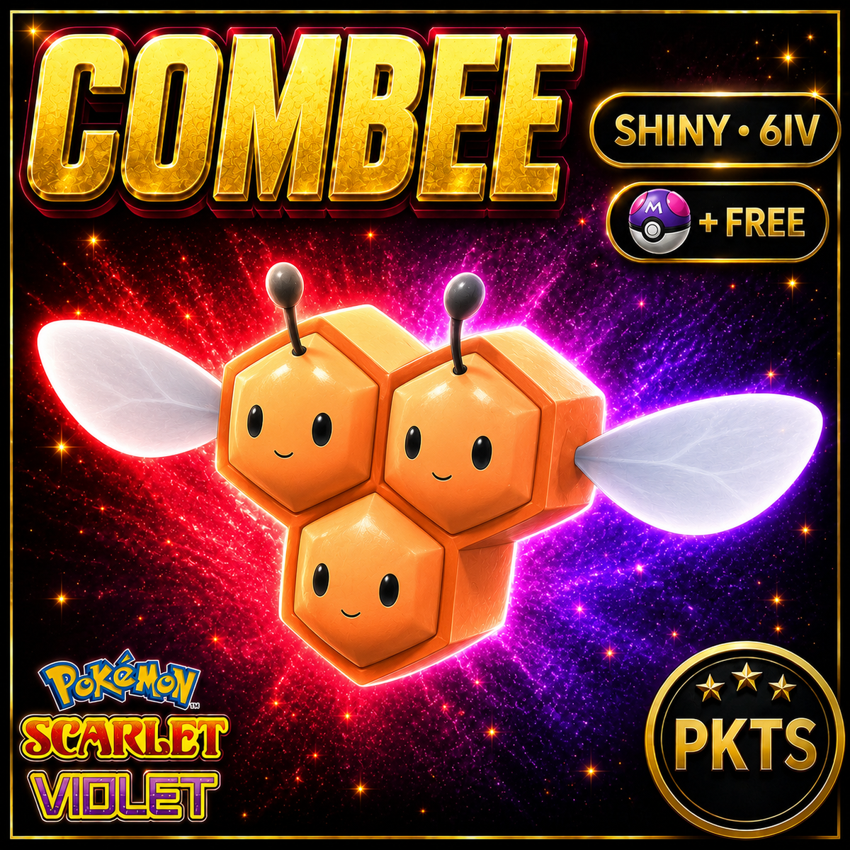 Shiny Combee 6IV Pokémon Scarlet Violet Link Trade | PKTS