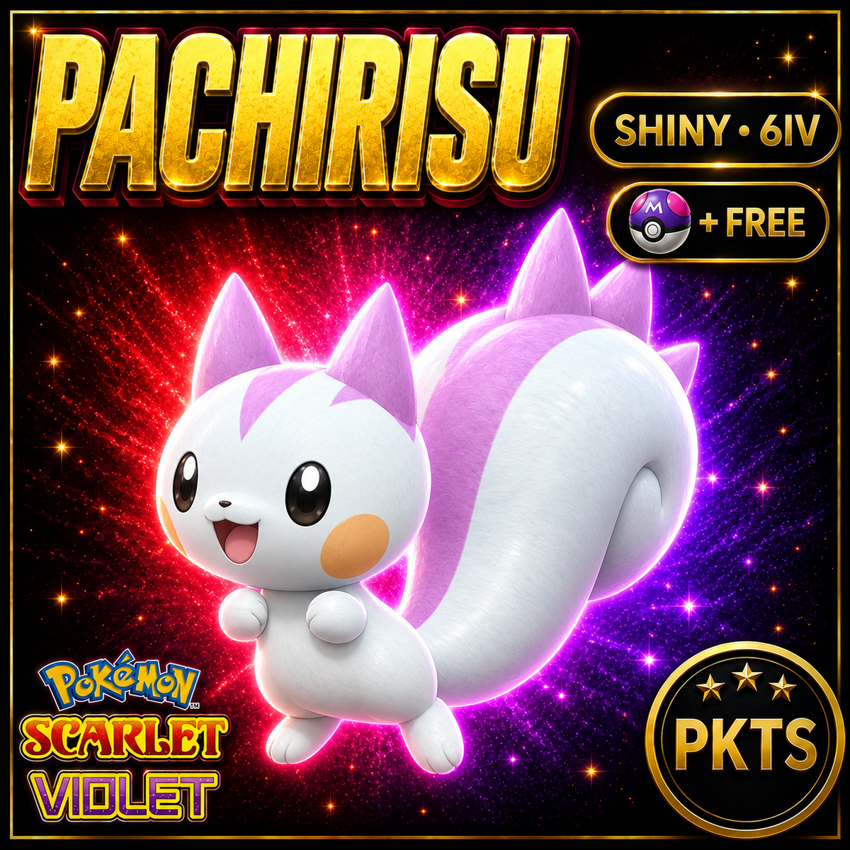 Shiny Pachirisu 6IV Pokémon Scarlet Violet Link Trade | PKTS