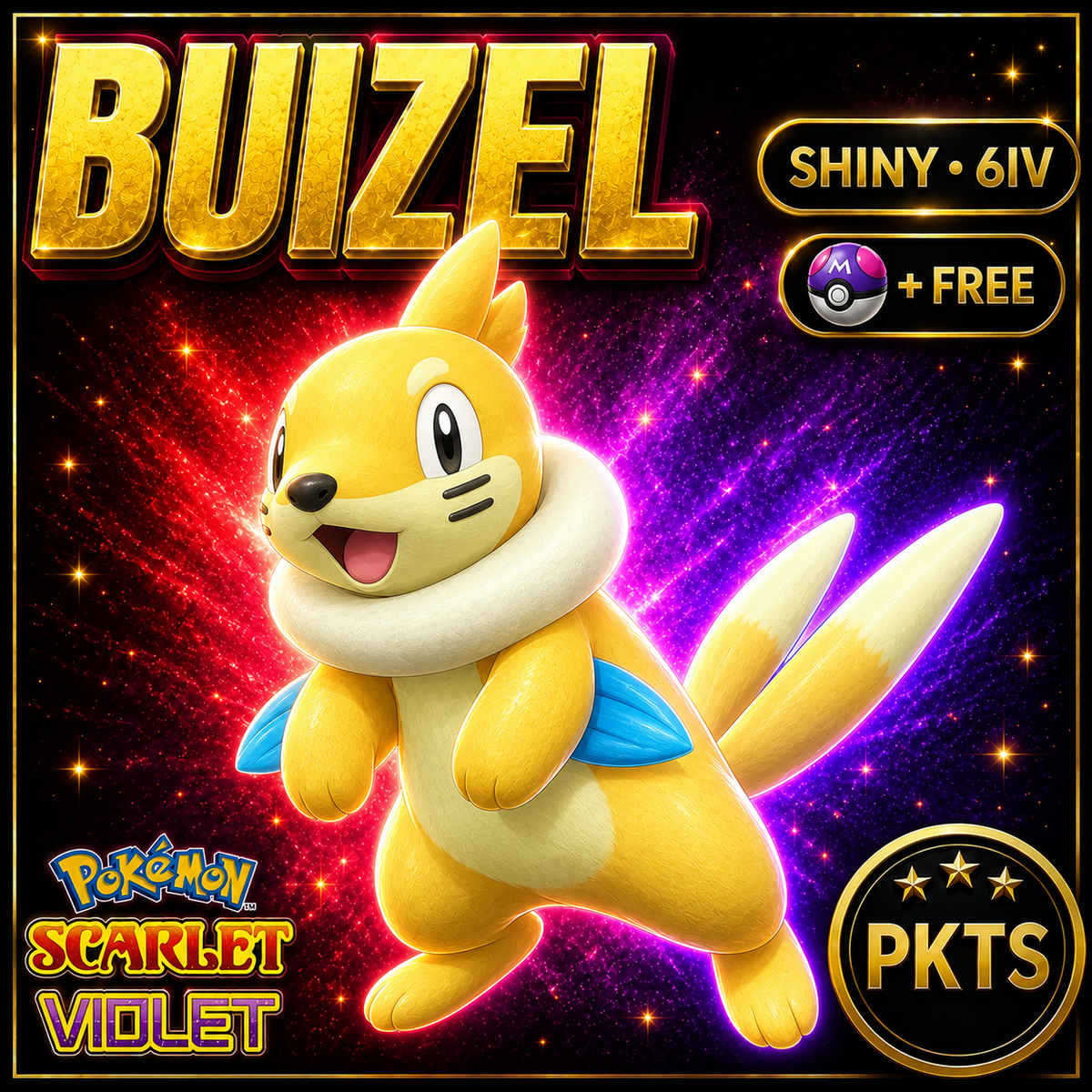 Shiny Buizel 6IV Pokémon Scarlet Violet Link Trade | PKTS