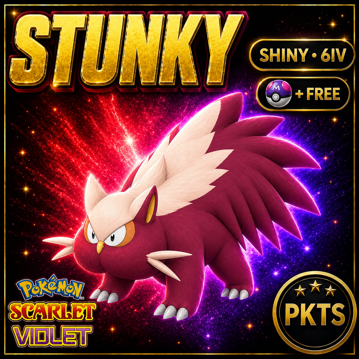 Shiny Stunky 6IV Pokémon Scarlet Violet Link Trade | PKTS
