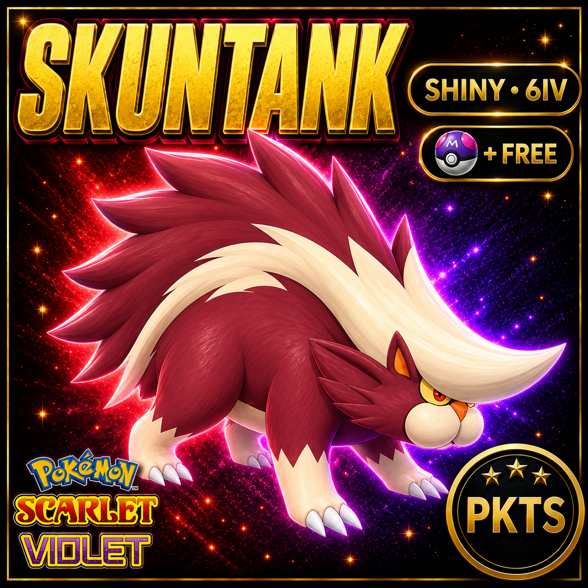 Shiny Skuntank 6IV Pokémon Scarlet Violet Link Trade | PKTS
