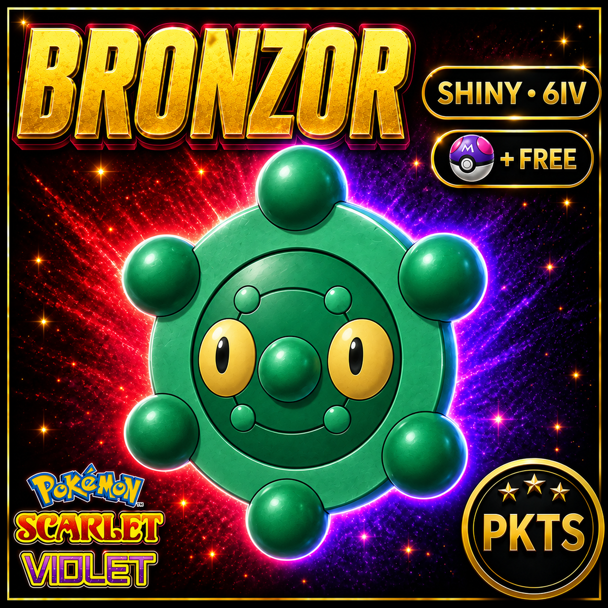 Shiny Bronzor 6IV Pokémon Scarlet Violet Link Trade | PKTS