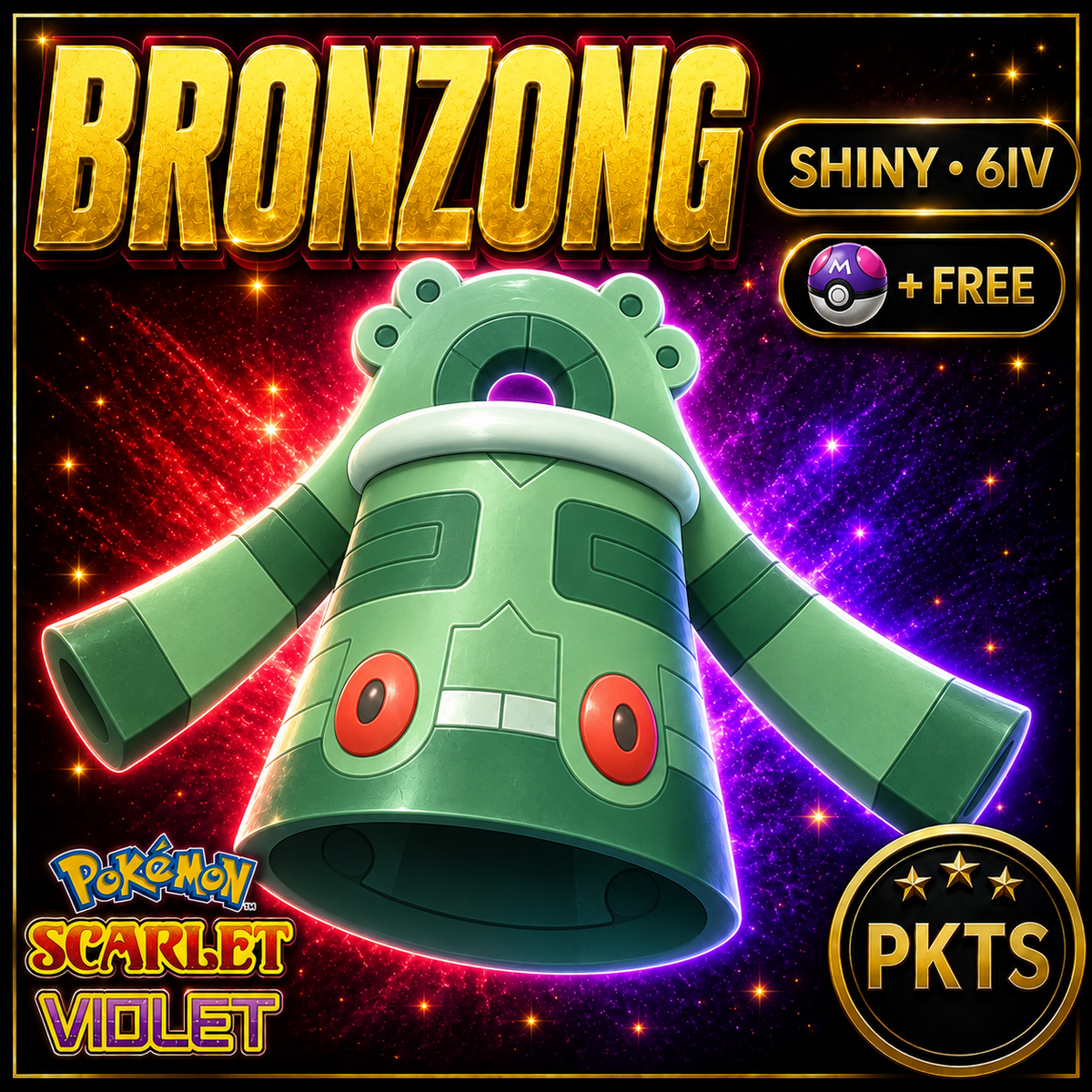 Shiny Bronzong 6IV Pokémon Scarlet Violet Link Trade | PKTS