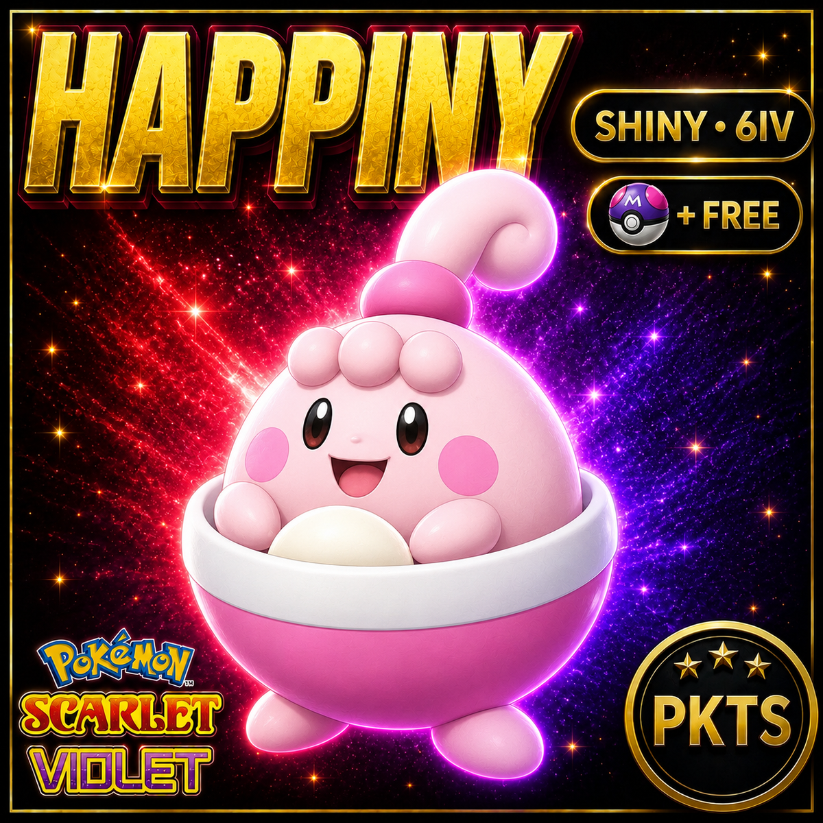 Shiny Happiny 6IV Pokémon Scarlet Violet Link Trade | PKTS