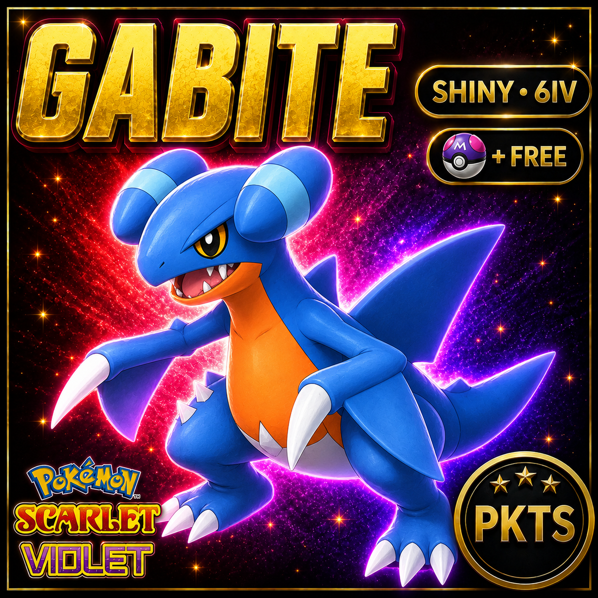 Shiny Gabite 6IV Pokémon Scarlet Violet Link Trade | PKTS
