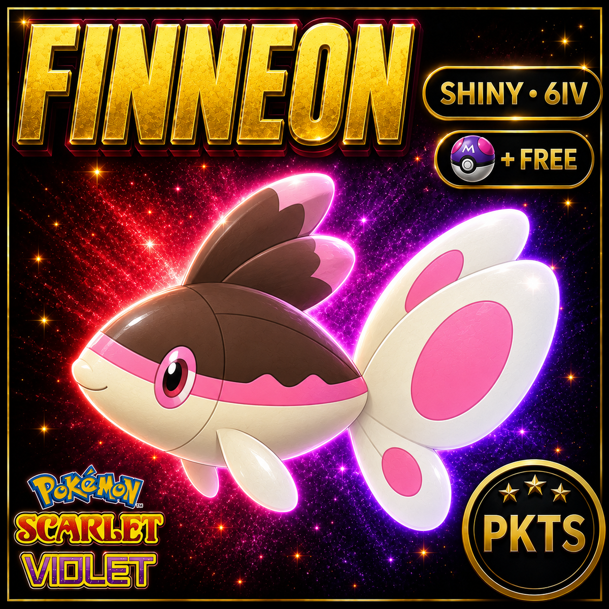 Shiny Finneon 6IV Pokémon Scarlet Violet Link Trade | PKTS
