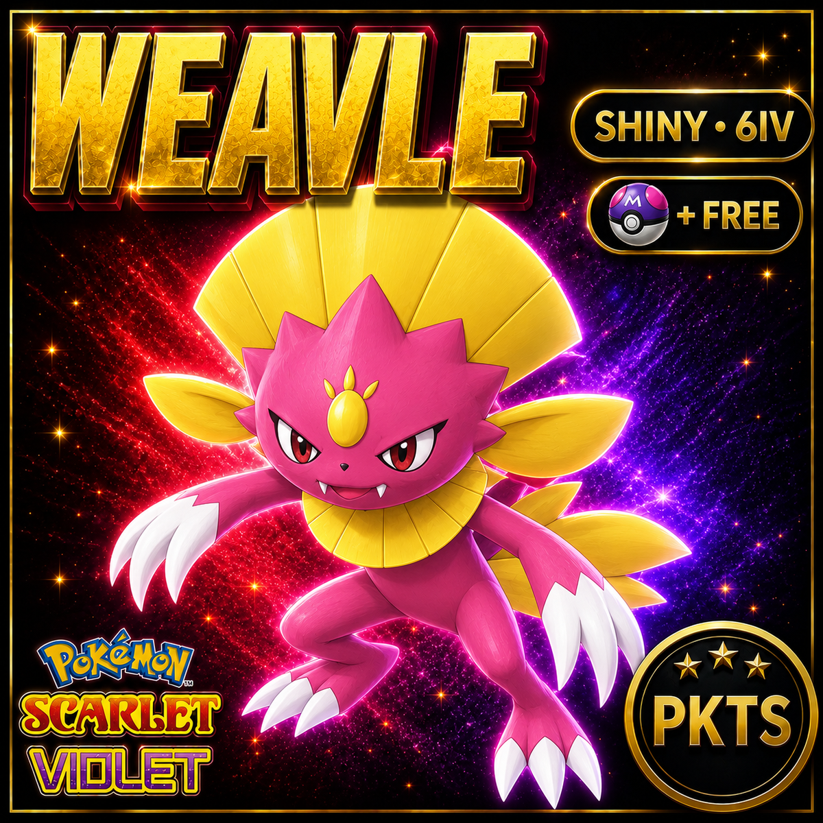 Shiny Weavile 6IV Pokémon Scarlet Violet Link Trade | PKTS