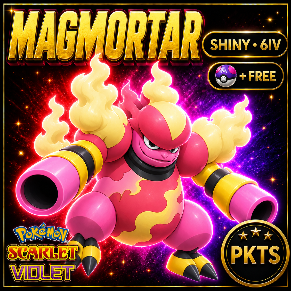 Shiny Magmortar 6IV Pokémon Scarlet Violet Link Trade | PKTS