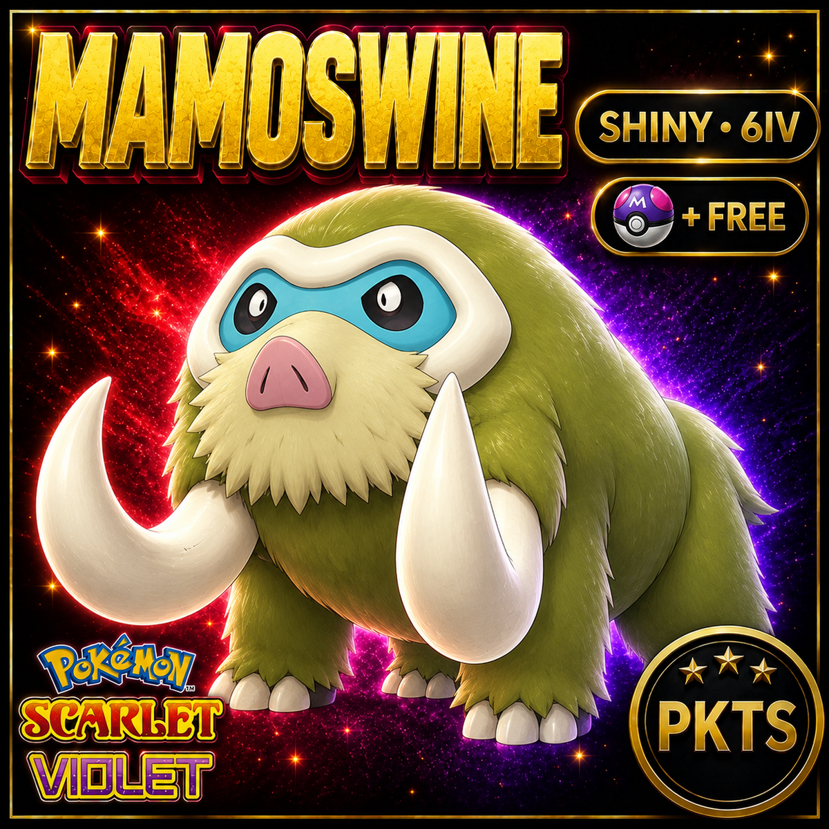Shiny Mamoswine 6IV Pokémon Scarlet Violet Link Trade | PKTS