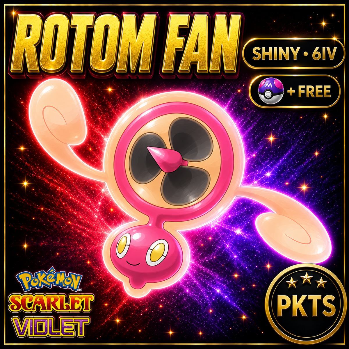 Shiny Rotom Fan 6IV Pokémon Scarlet Violet Link Trade | PKTS