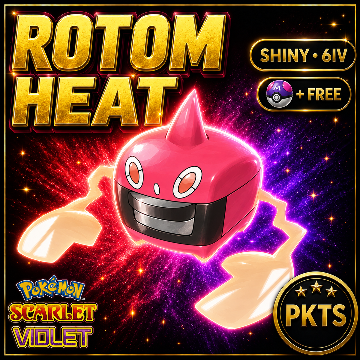 Shiny Rotom Heat 6IV Pokémon Scarlet Violet Link Trade | PKTS