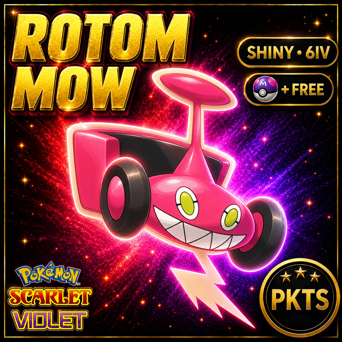 Shiny Rotom Mow 6IV Pokémon Scarlet Violet Link Trade | PKTS
