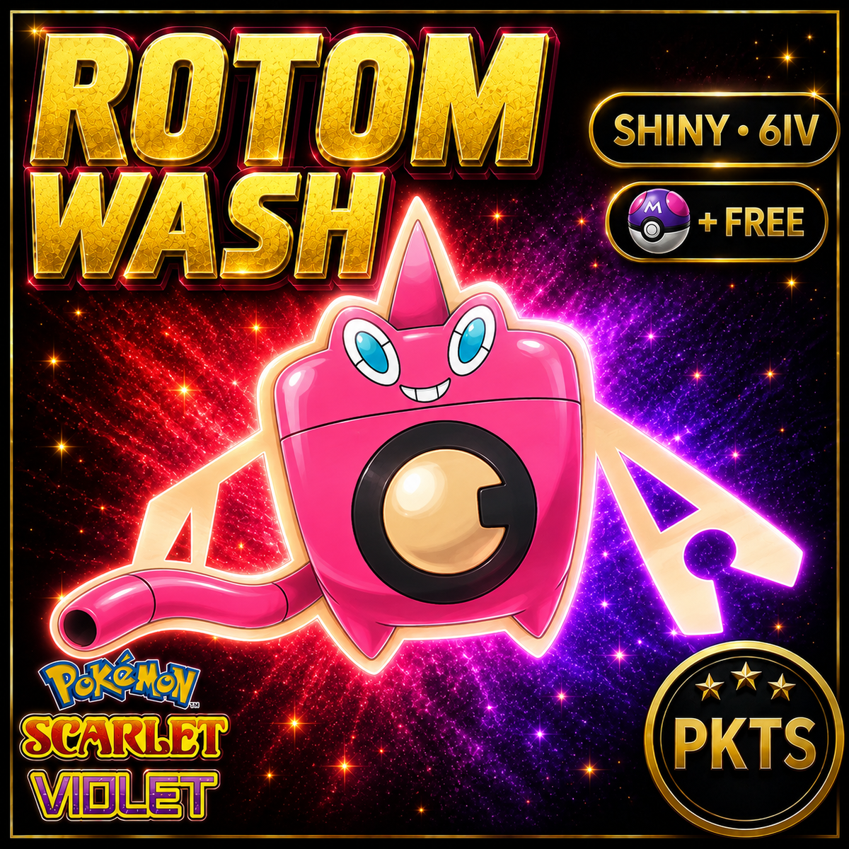 Shiny Rotom Wash 6IV Pokémon Scarlet Violet Link Trade | PKTS