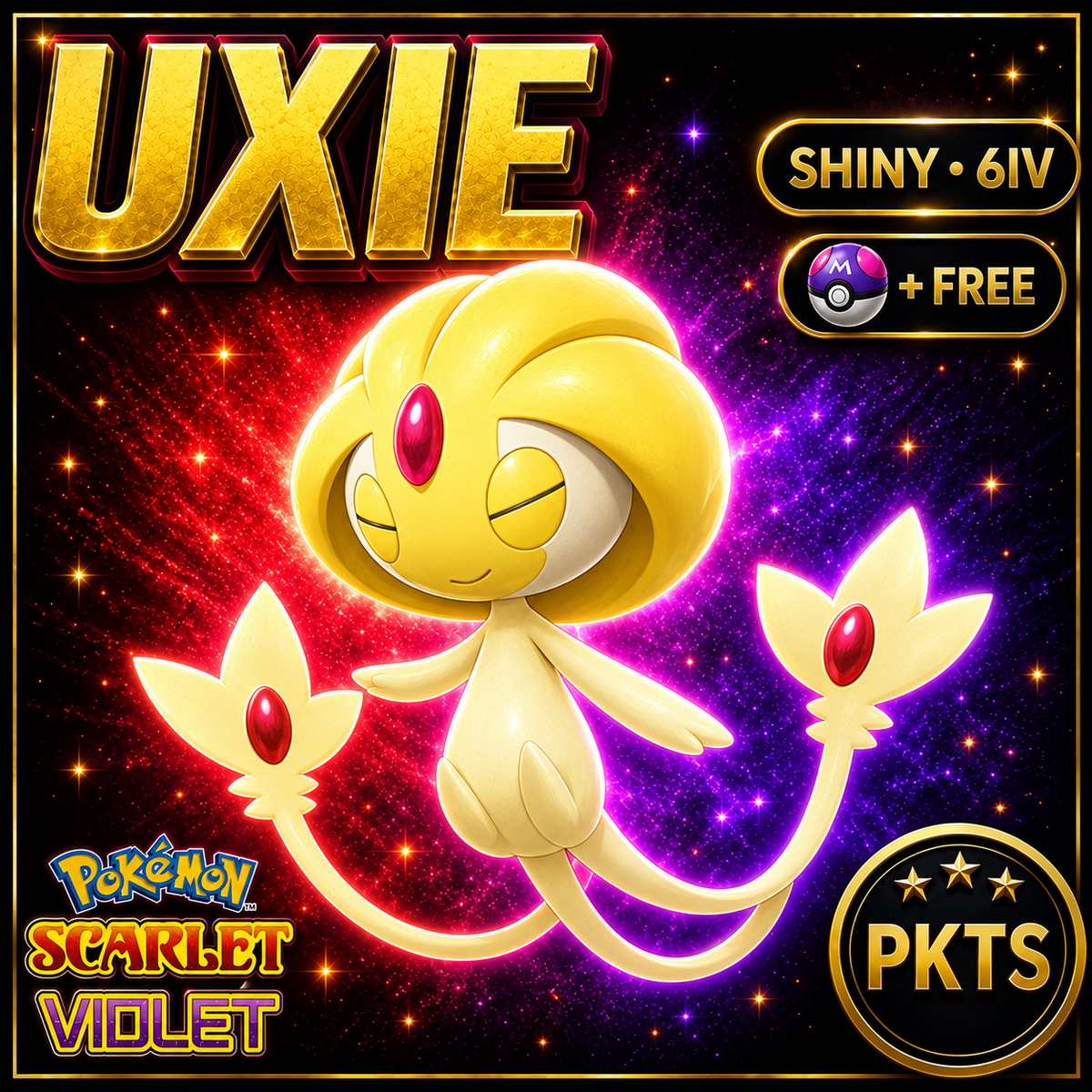 Shiny Uxie 6IV Pokémon Scarlet Violet Link Trade | PKTS