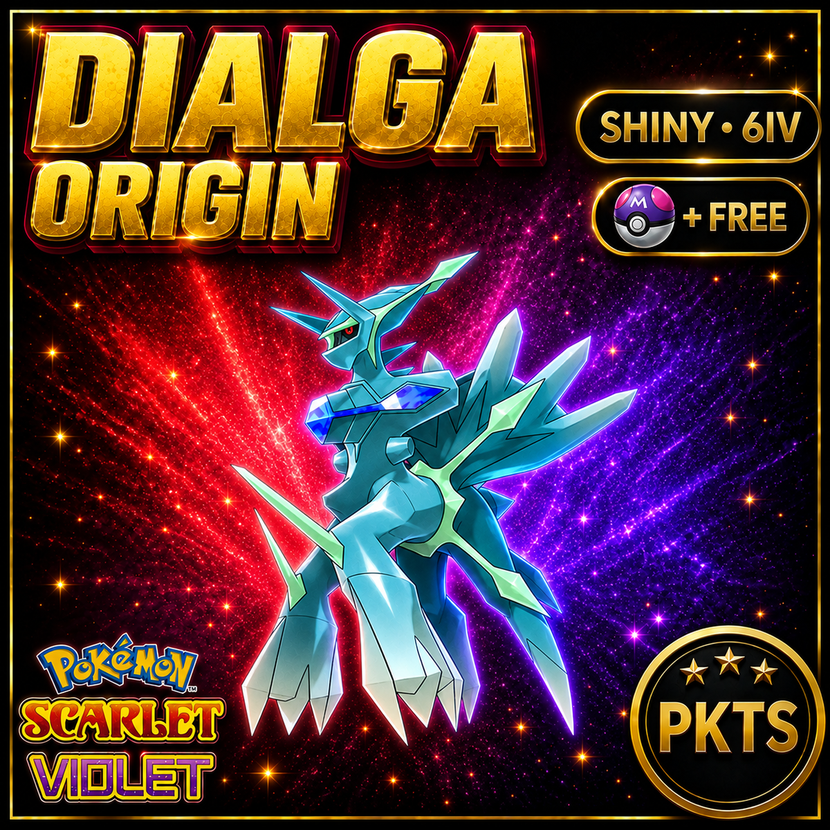 Shiny Dialga Origin 6IV Pokémon Scarlet Violet Link Trade | PKTS