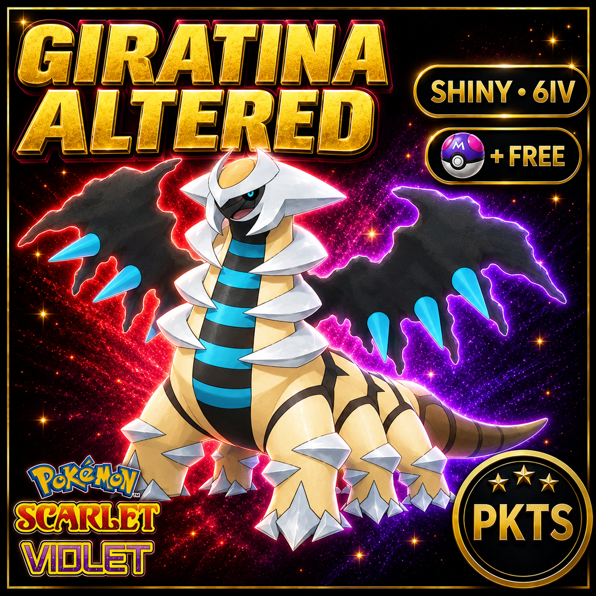 Shiny Giratina Altered 6IV Pokémon Scarlet Violet Link Trade | PKTS