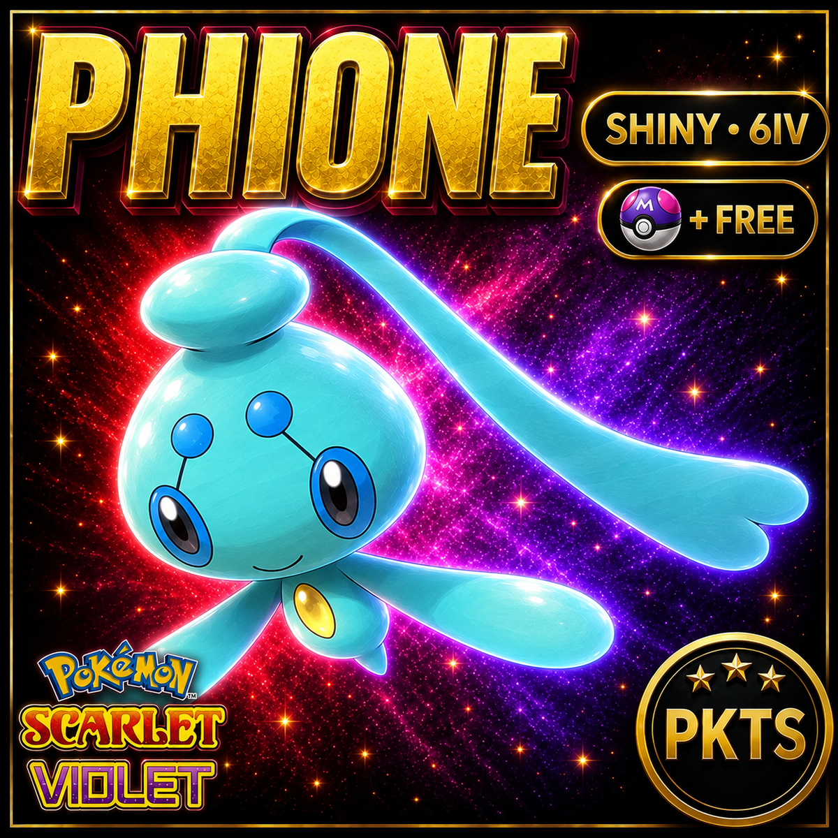 Shiny Phione 6IV Pokémon Scarlet Violet Link Trade | PKTS