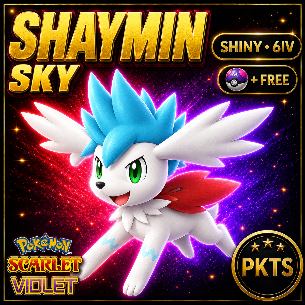 Shiny Shaymin Sky 6IV Pokémon Scarlet Violet Link Trade | PKTS