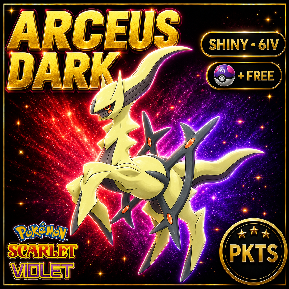 Shiny Arceus Dark 6IV Pokémon Scarlet Violet Link Trade | PKTS
