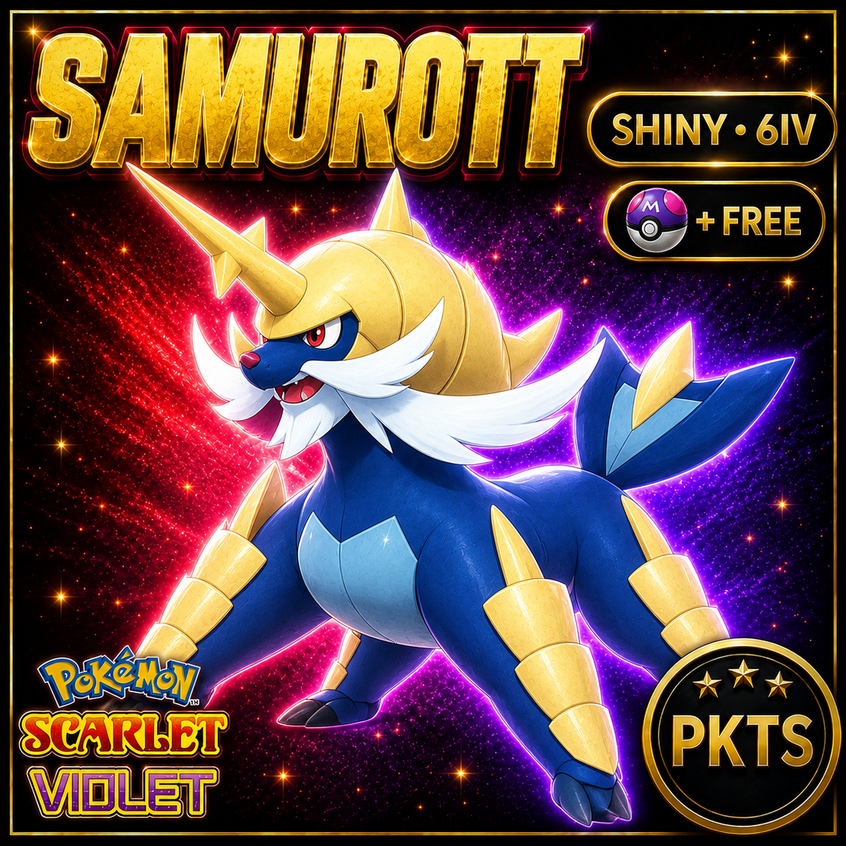 Shiny Samurott 6IV Pokémon Scarlet Violet Link Trade | PKTS