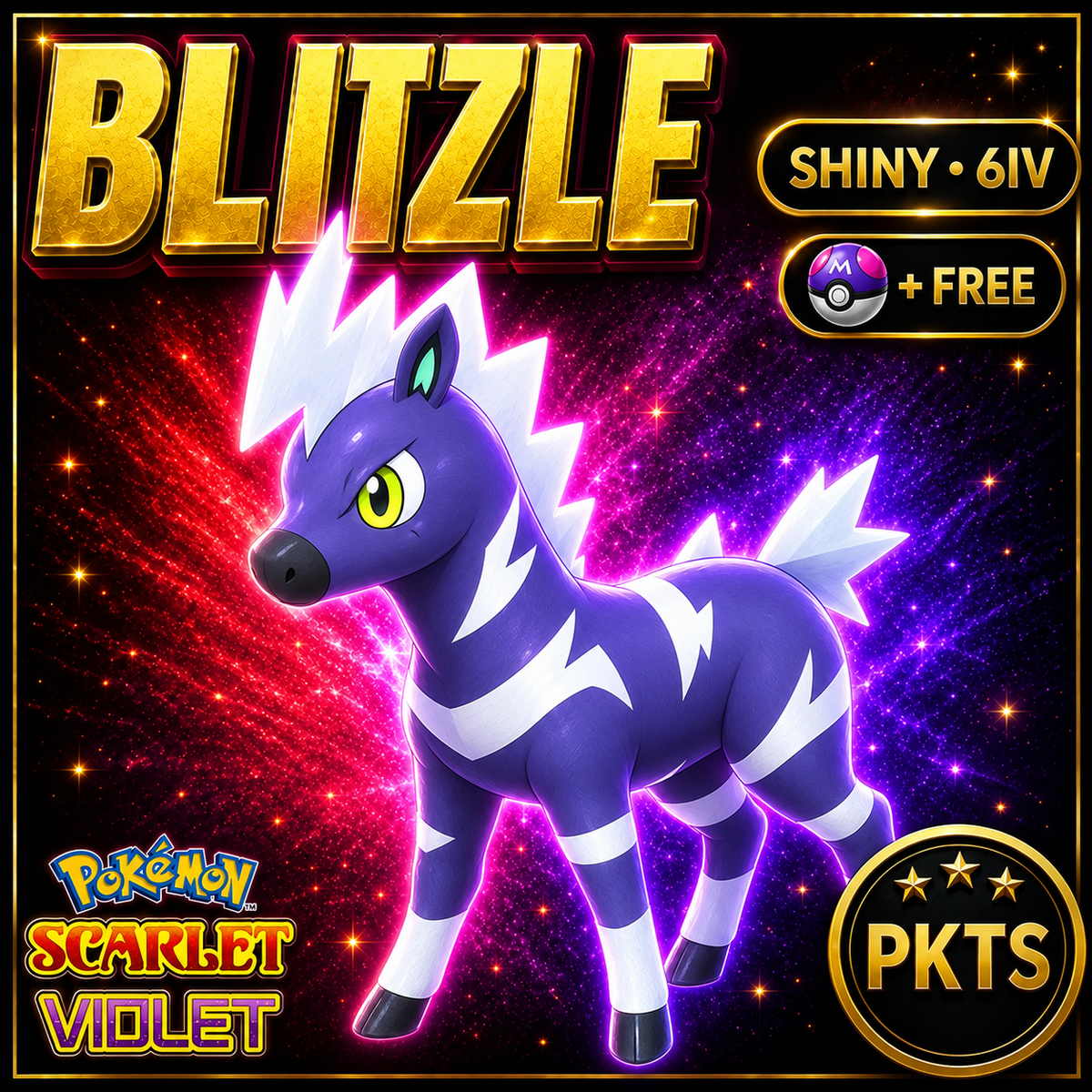 Shiny Blitzle 6IV Pokémon Scarlet Violet Link Trade | PKTS