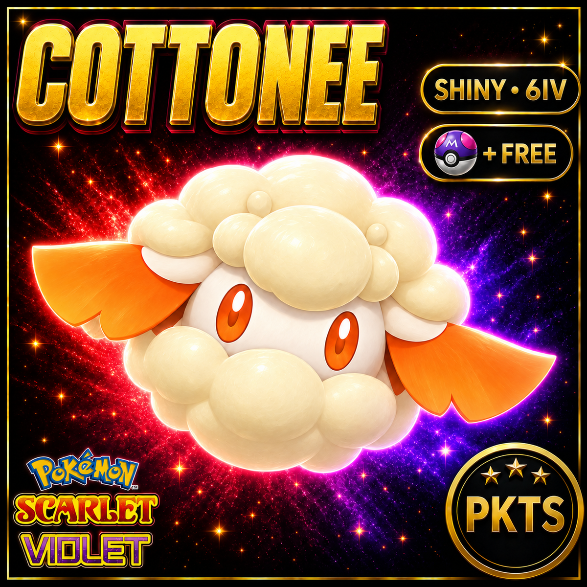 Shiny Cottonee 6IV Pokémon Scarlet Violet Link Trade | PKTS