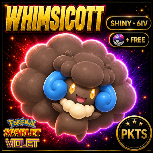 Shiny Whimsicott 6IV Pokémon Scarlet Violet Link Trade | PKTS
