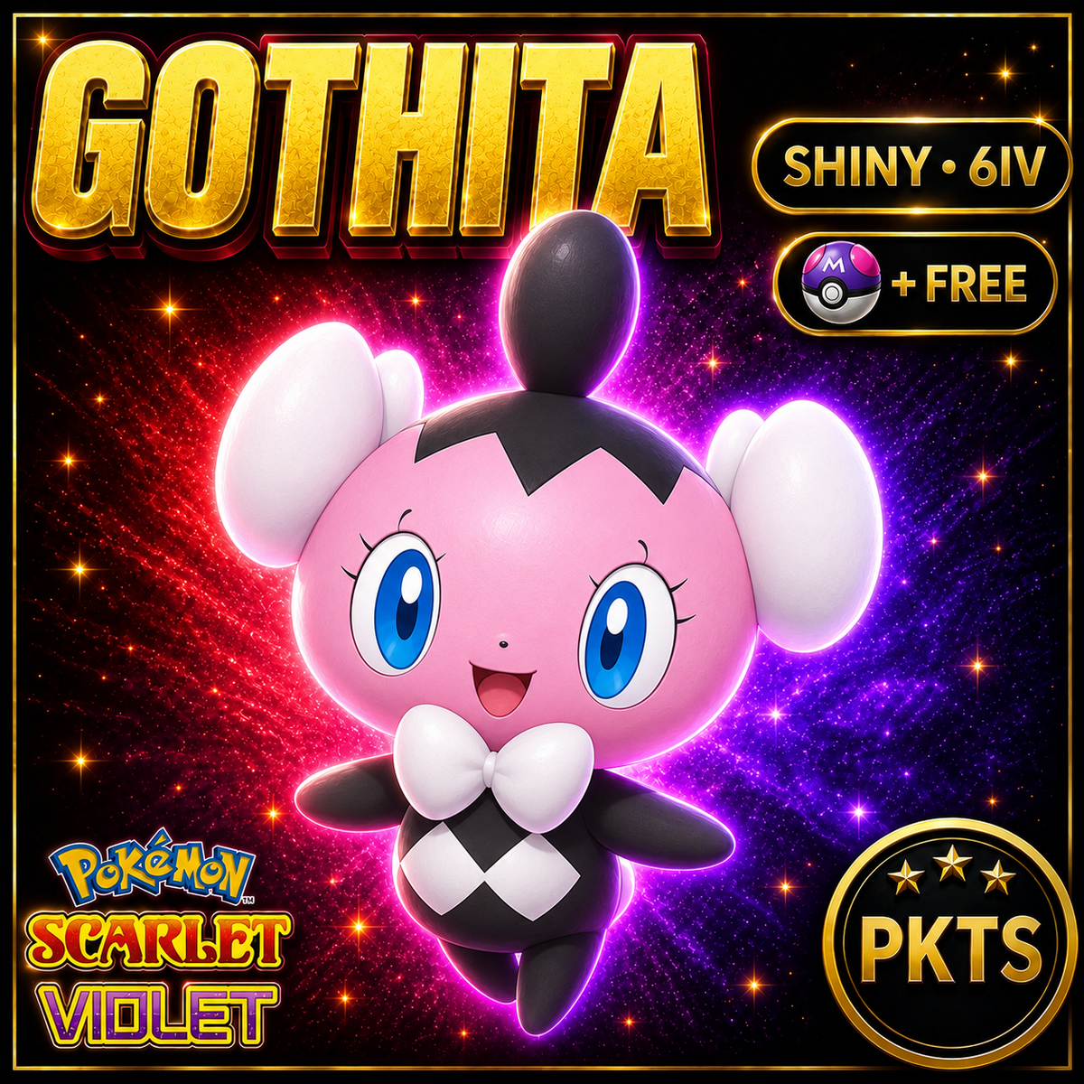 Shiny Gothita 6IV Pokémon Scarlet Violet Link Trade | PKTS