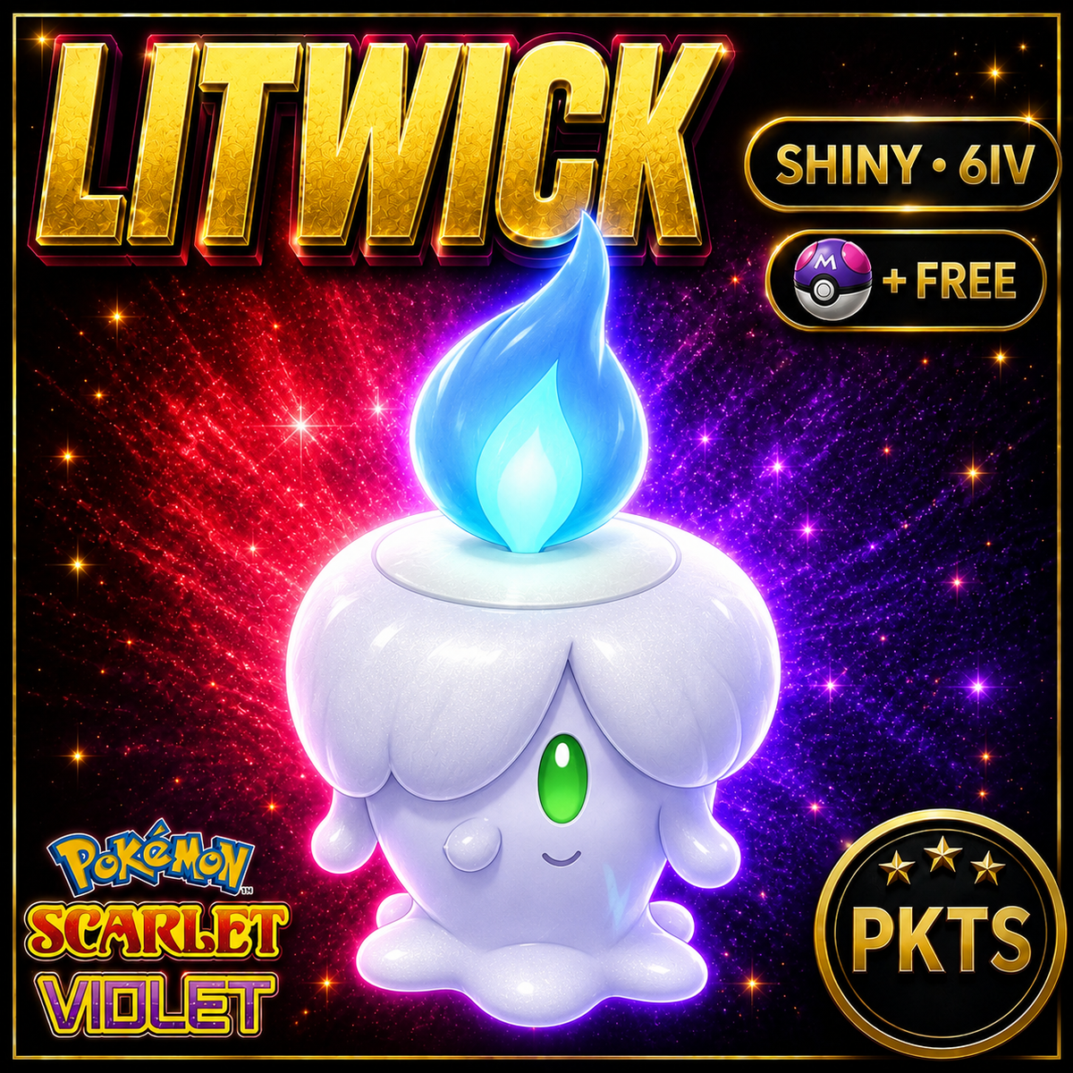 Shiny Litwick 6IV Pokémon Scarlet Violet Link Trade | PKTS