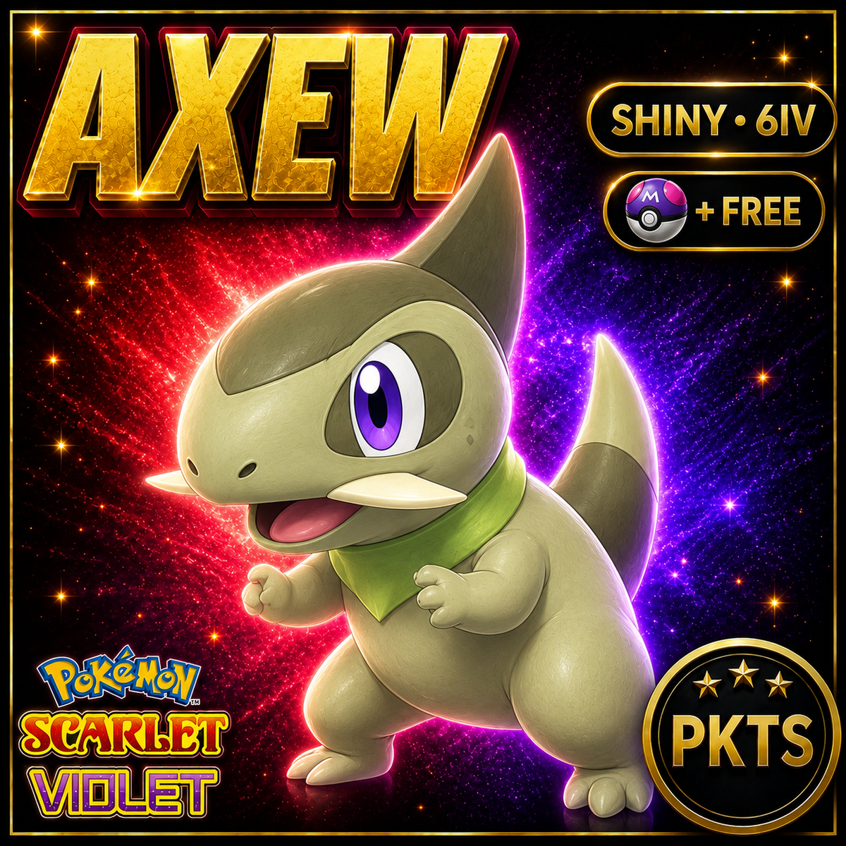 Shiny Axew 6IV Pokémon Scarlet Violet Link Trade | PKTS