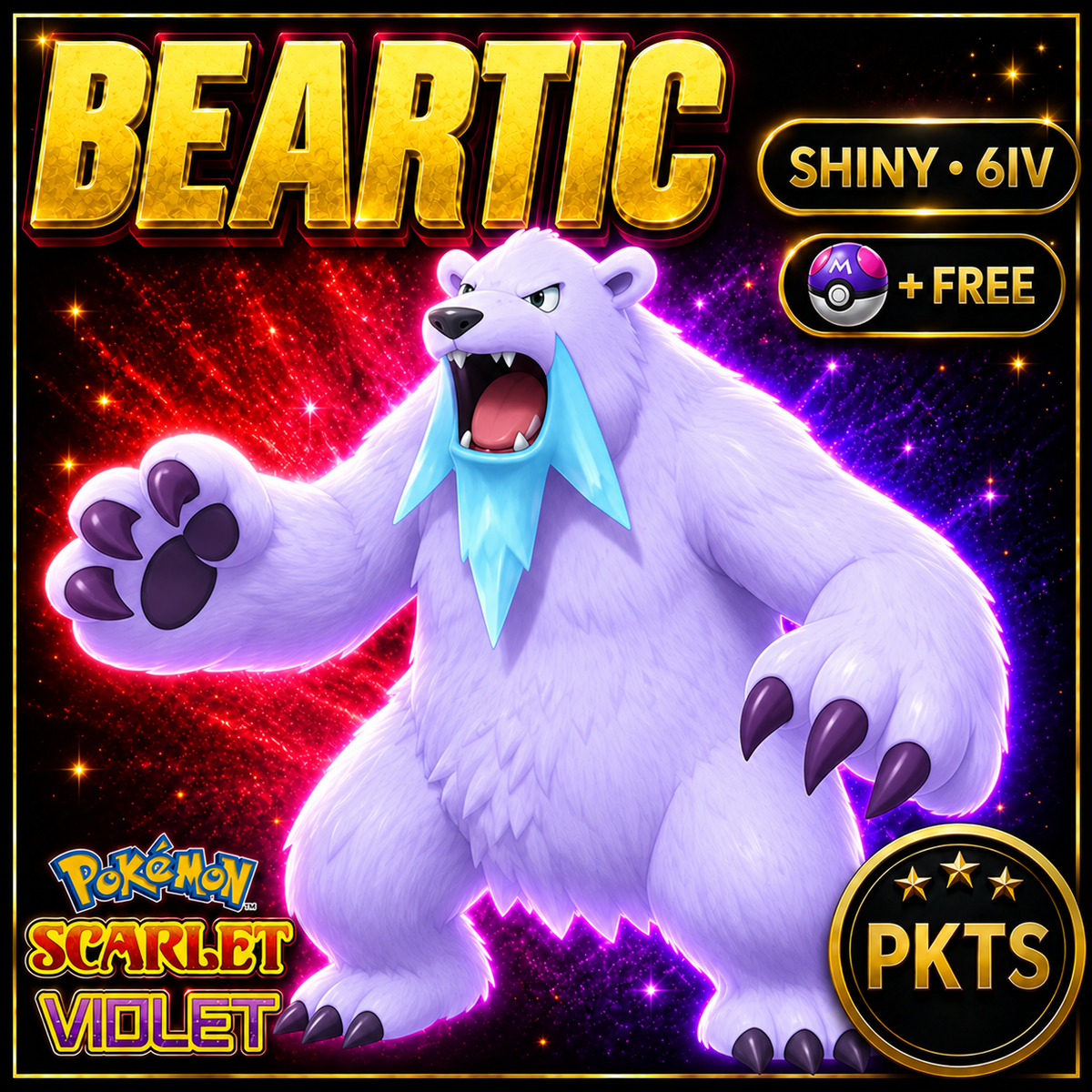 Shiny Beartic 6IV Pokémon Scarlet Violet Link Trade | PKTS
