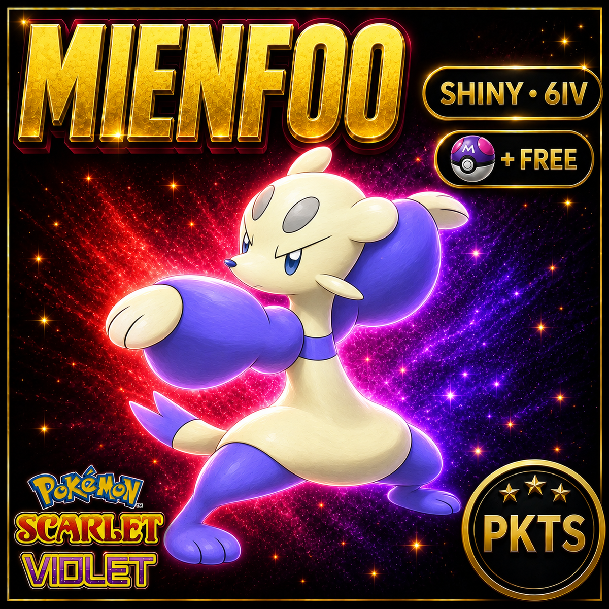 Shiny Mienfoo 6IV Pokémon Scarlet Violet Link Trade | PKTS