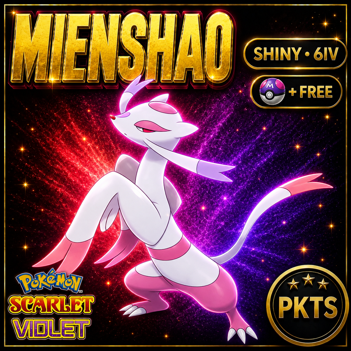 Shiny Mienshao 6IV Pokémon Scarlet Violet Link Trade | PKTS