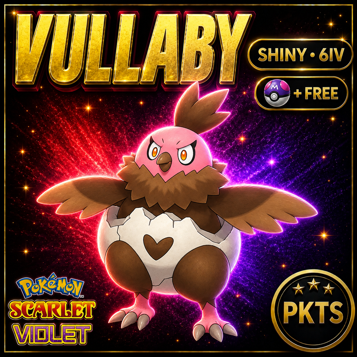 Shiny Vullaby 6IV Pokémon Scarlet Violet Link Trade | PKTS