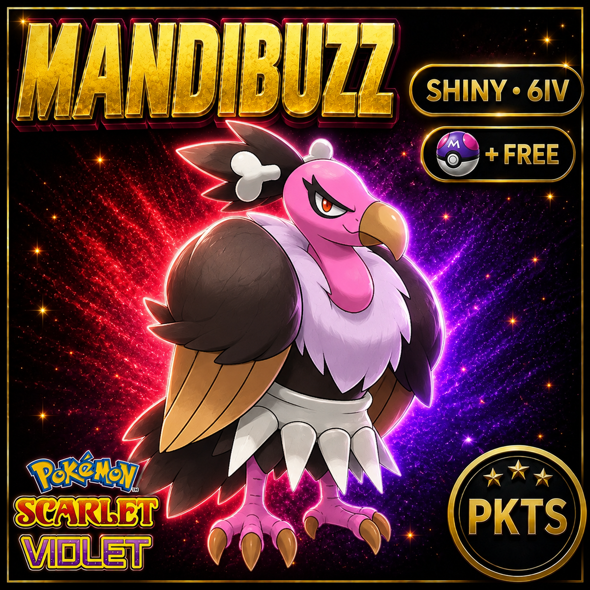 Shiny Mandibuzz 6IV Pokémon Scarlet Violet Link Trade | PKTS
