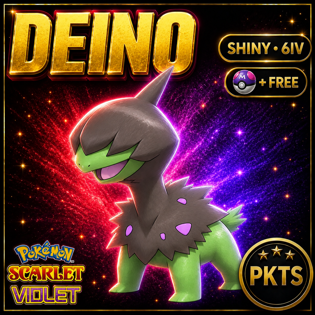 Shiny Deino 6IV Pokémon Scarlet Violet Link Trade | PKTS