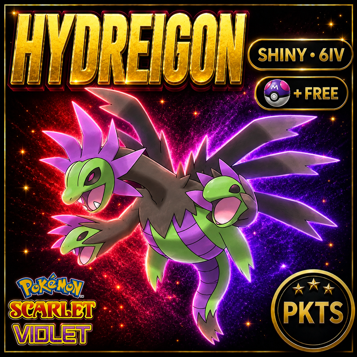 Shiny Hydreigon 6IV Pokémon Scarlet Violet Link Trade | PKTS