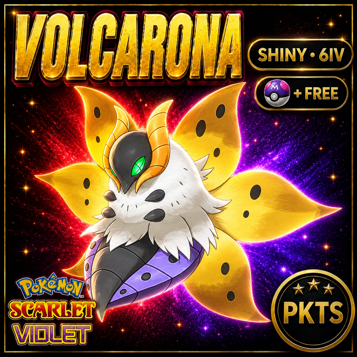 Shiny Volcarona 6IV Pokémon Scarlet Violet Link Trade | PKTS