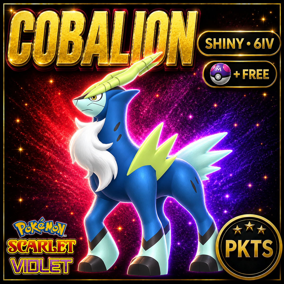 Shiny Cobalion 6IV Pokémon Scarlet Violet Link Trade | PKTS