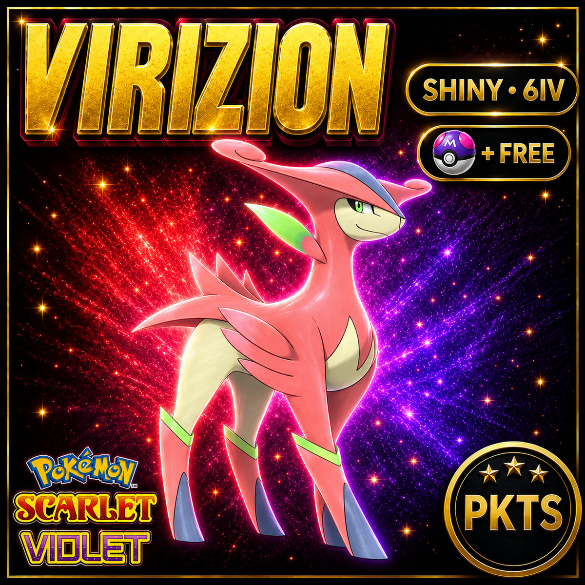 Shiny Virizion 6IV Pokémon Scarlet Violet Link Trade | PKTS