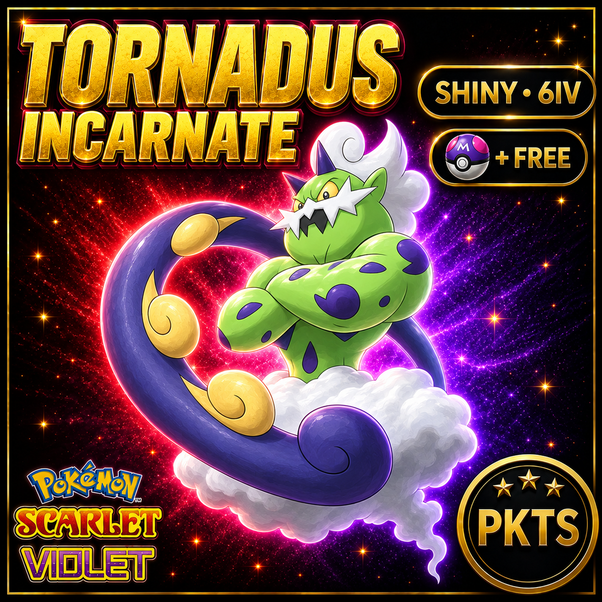 Shiny Tornadus Incarnate 6IV Pokémon Scarlet Violet Link Trade | PKTS